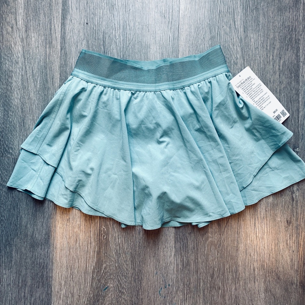 NWT Lululemon LuCourt Rival High Rise Skirt Rapid Teal RPTD Size 4 LW8AH3R